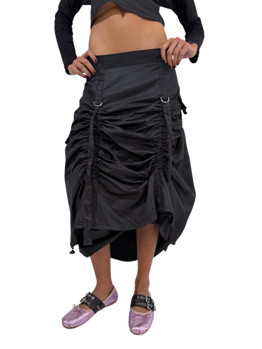 Ruched maxi skirt