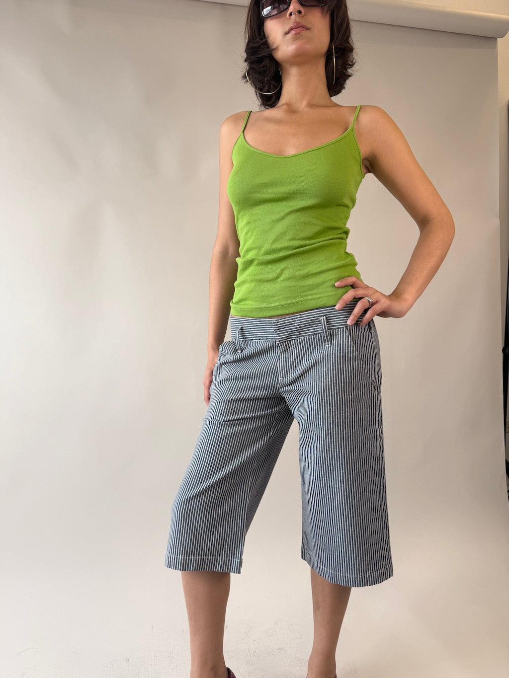 Butcher Stripe 3/4 Capri Jorts