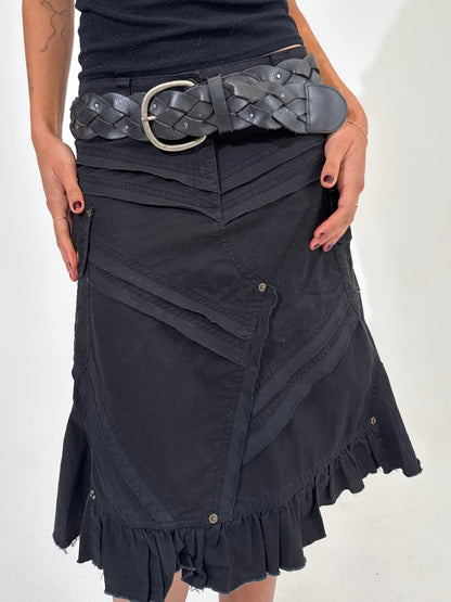Euro distressed midi skirt