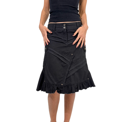 Euro distressed midi skirt