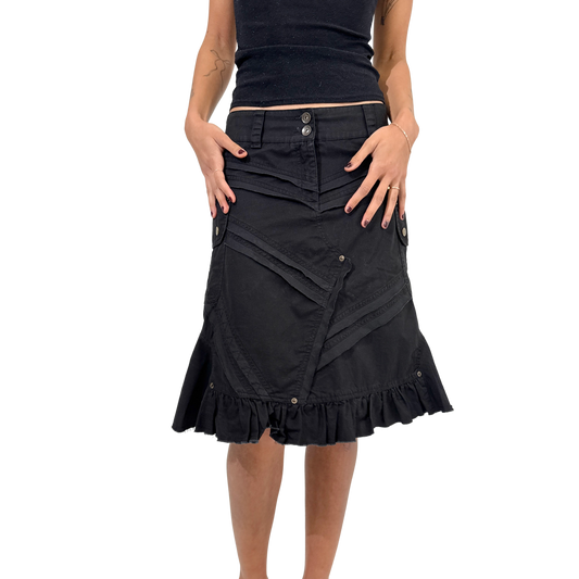 Euro distressed midi skirt