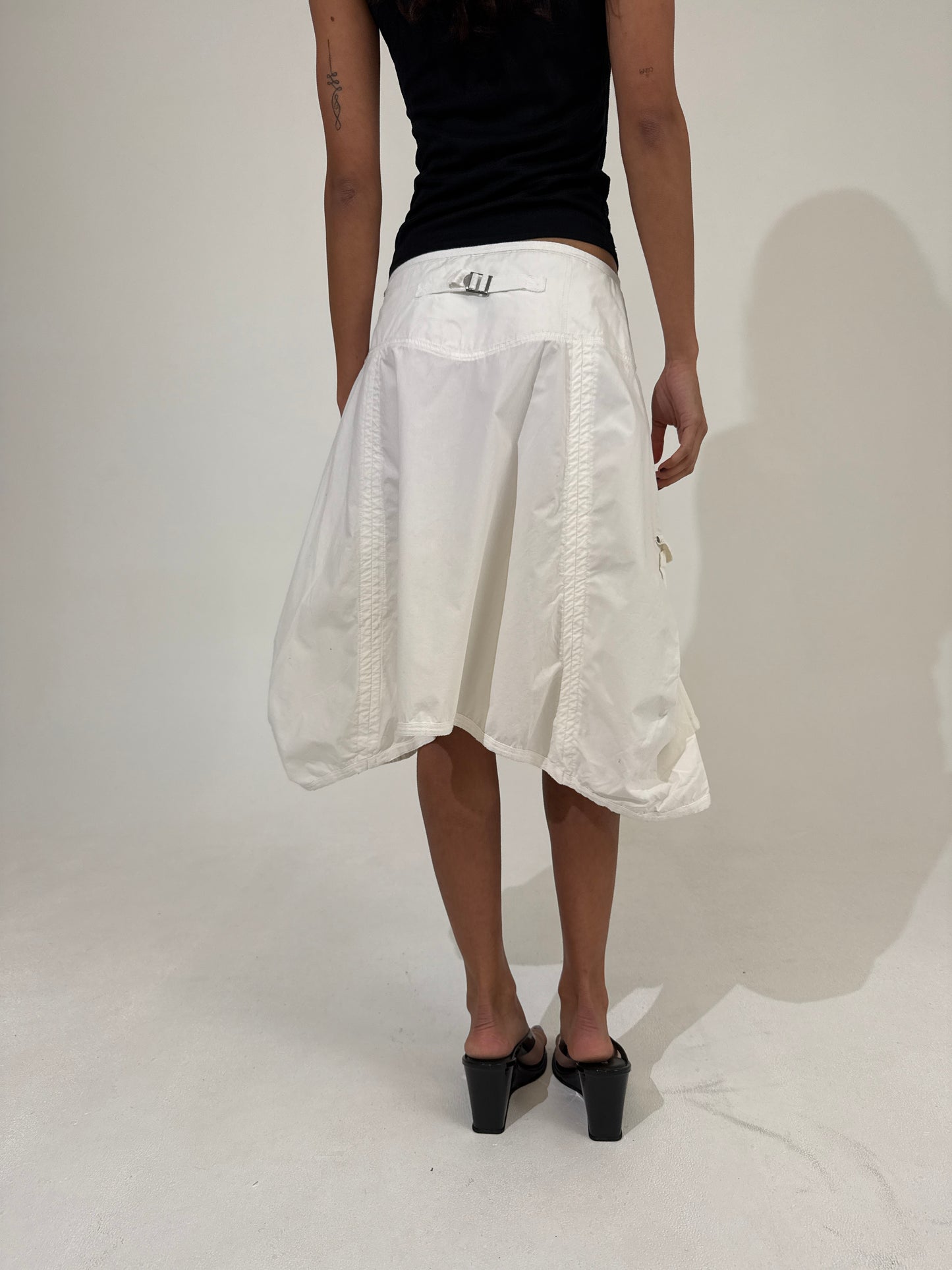 Euro Summer Ruched Midi Skirt
