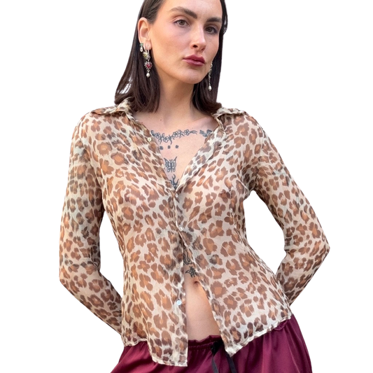 Leopard Sexy Collared Shirt