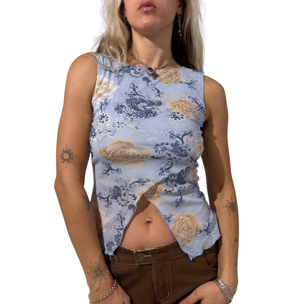 90s Floral Rose Tank Top