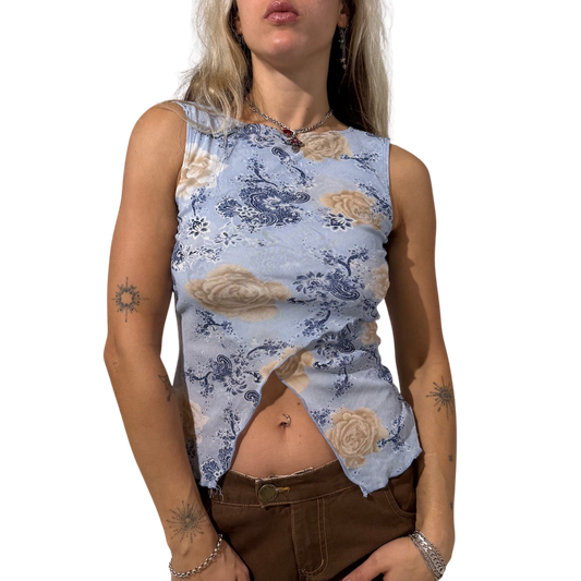 90s Floral Rose Tank Top