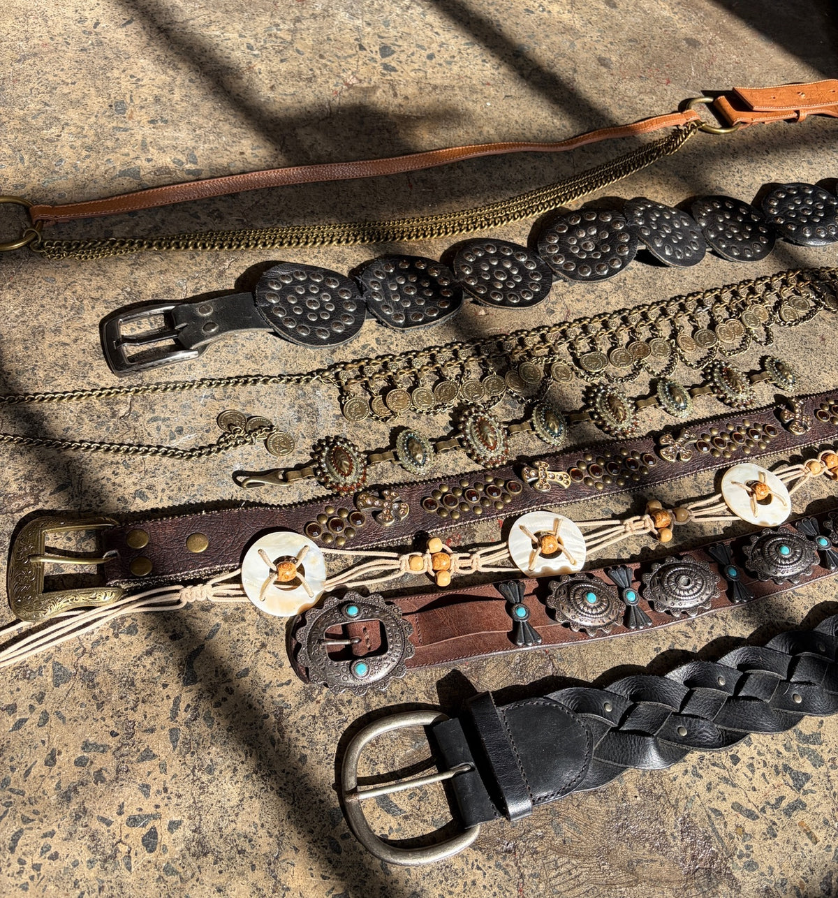 Turquoise & Leather Belt