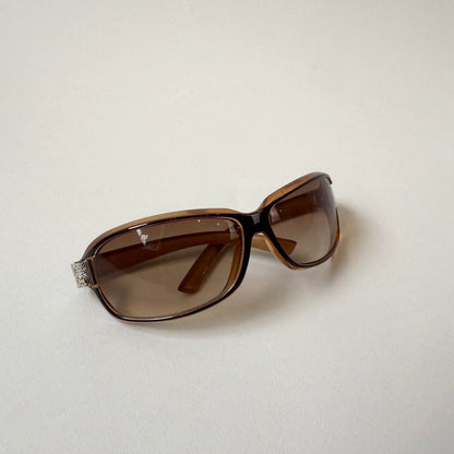 Brown Y2K Sunglasses Silver detail