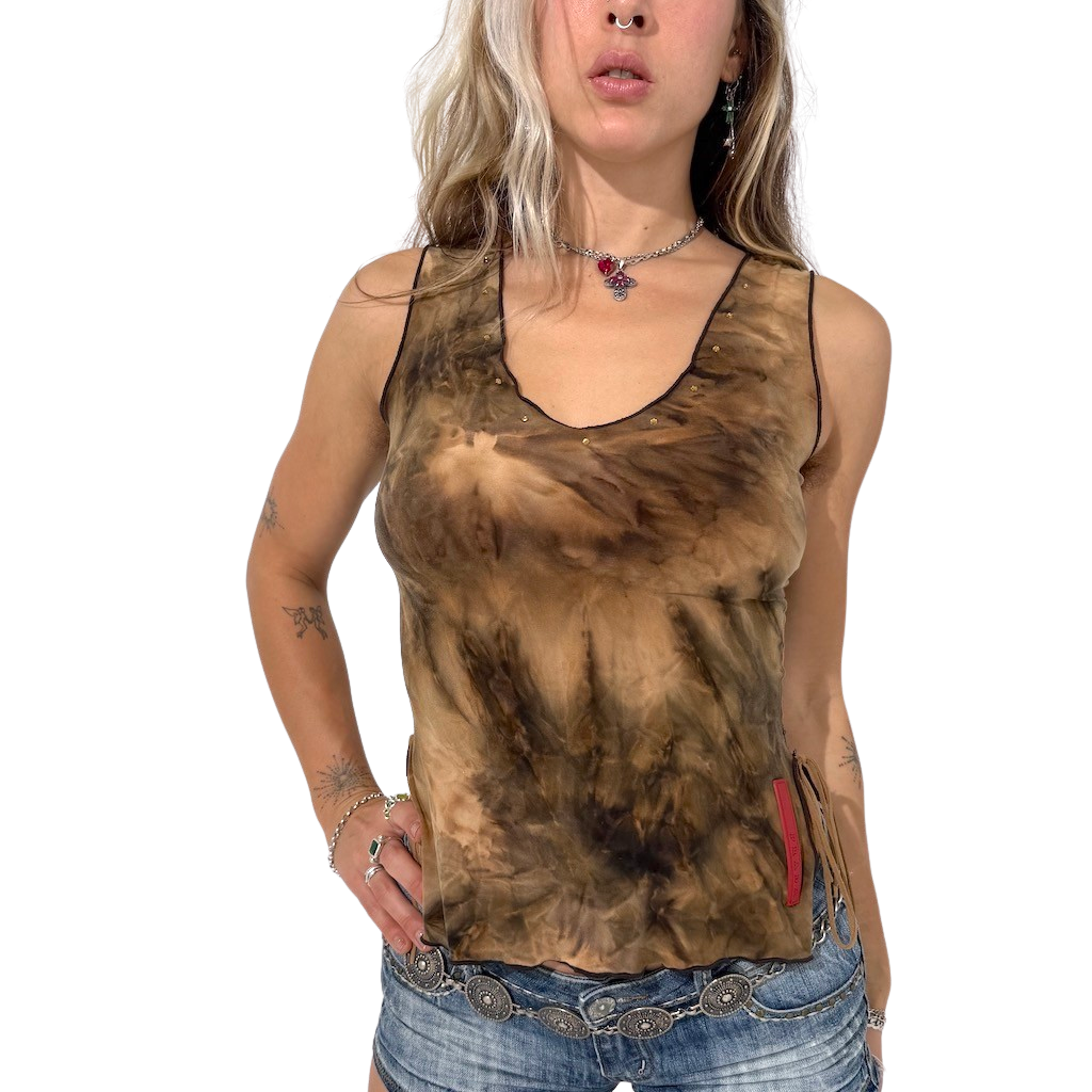 Tie Dye Slinky Lace up Cami