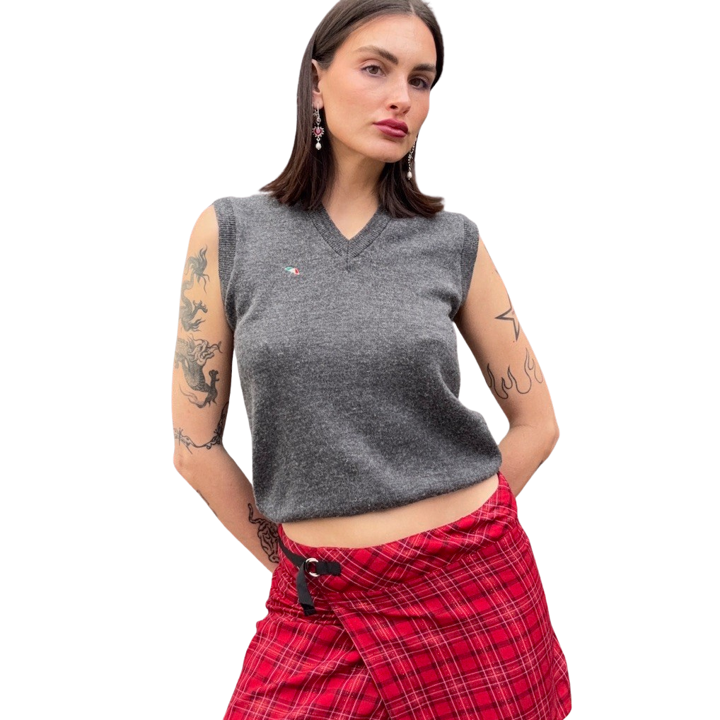 Charcoal Marl Knit Vest