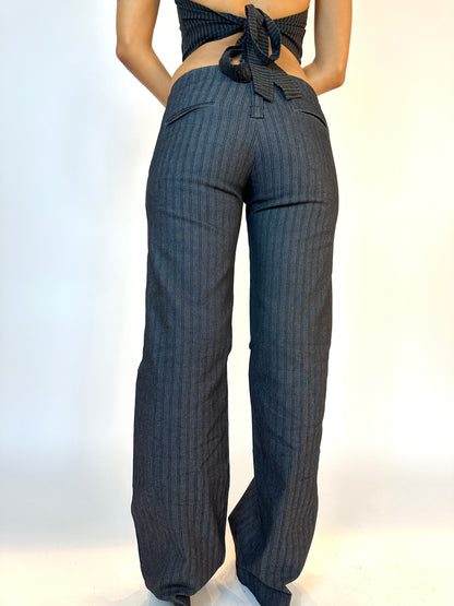 Deadstock Charcoal Pinstripe Pants