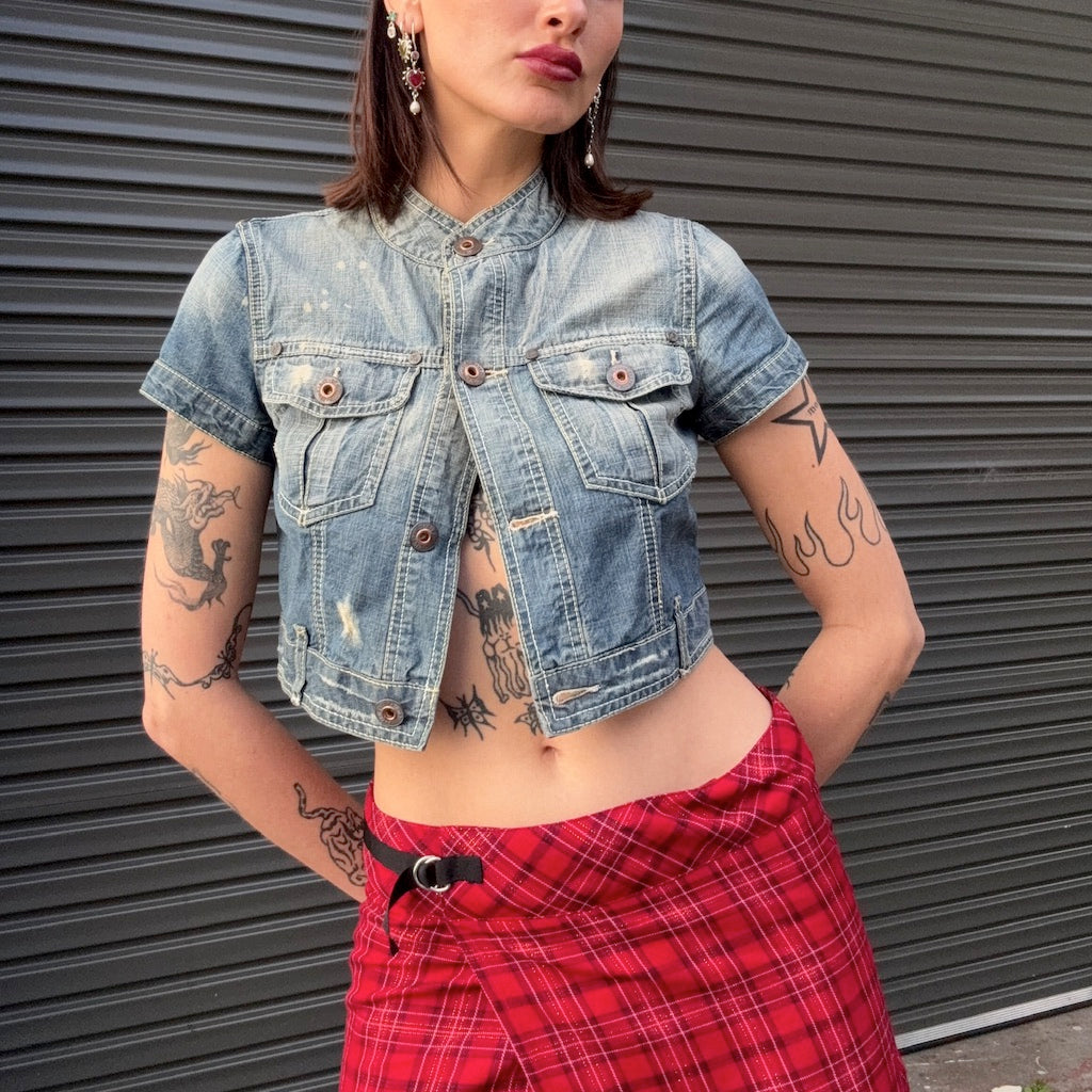 Denim Cap Sleeve Bolero