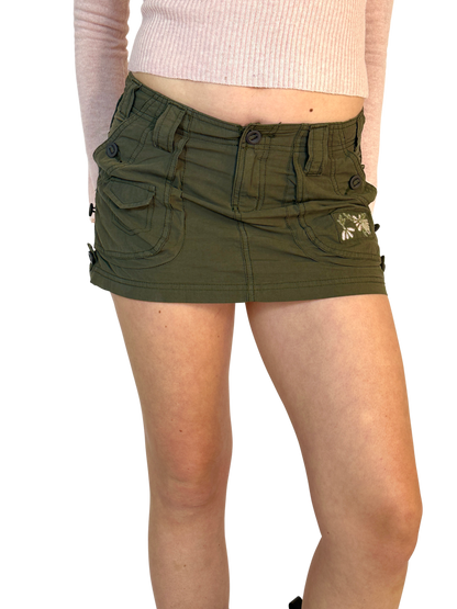 Khaki Cargo Mini Skirt