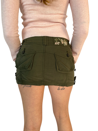 Khaki Cargo Mini Skirt