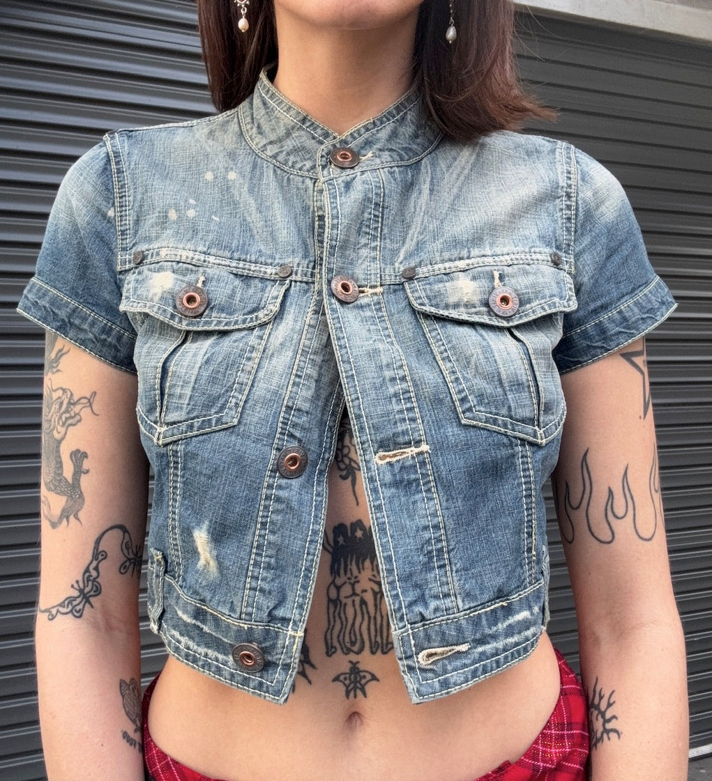 Denim Cap Sleeve Bolero
