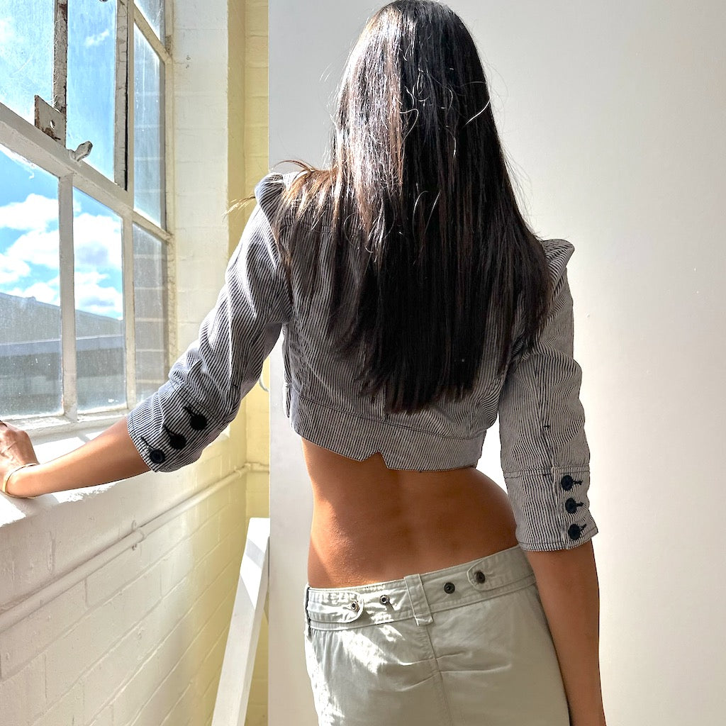 Cropped Stripe Jacket