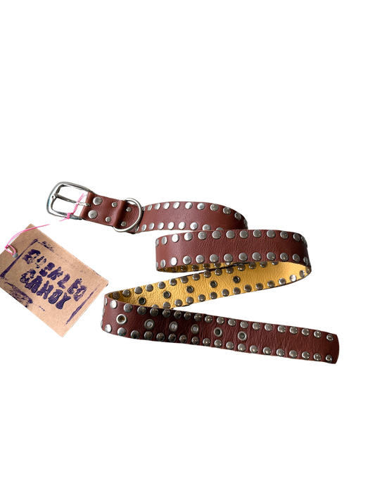 Brown  Studded Buckle Belt