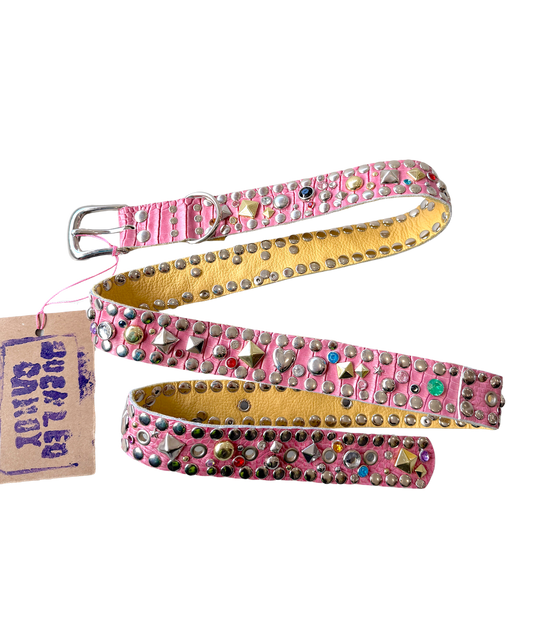 Busy Hero Embossed Studded Buckle Belt