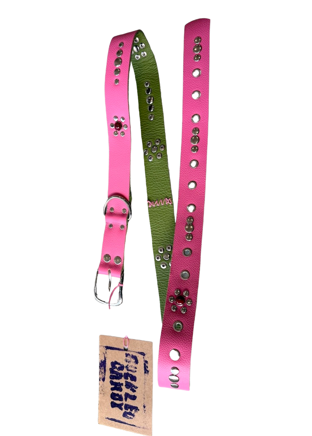 Pink Studded Pattern  Belt