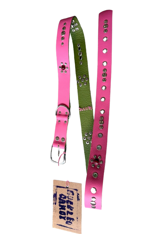Pink Studded Pattern  Belt