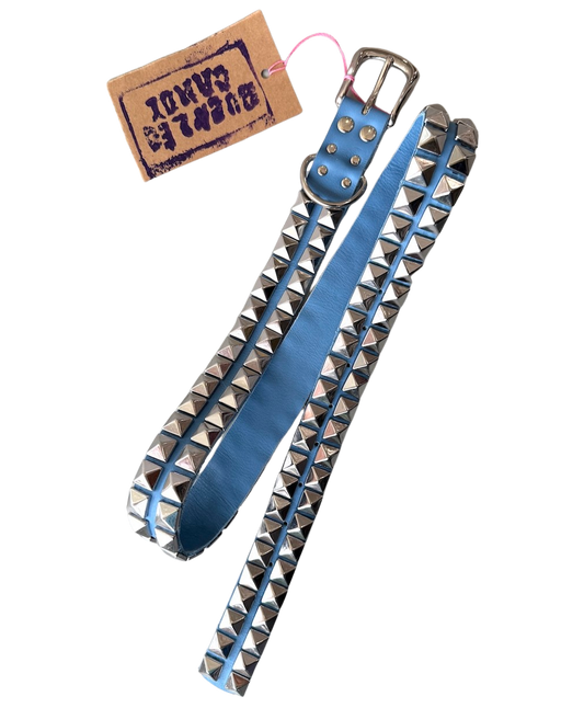 Sky Blue Spike Stud Belt