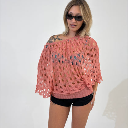 Peach Knit Batwing