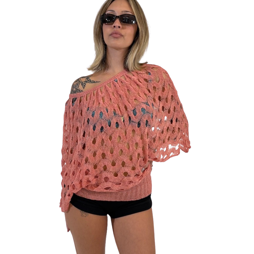 Peach Knit Batwing