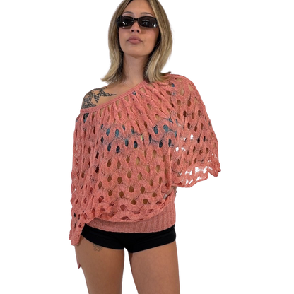 Peach Knit Batwing