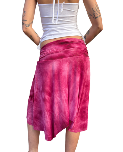 Metallic 2000s Tie Dye pixie Midi Skirt