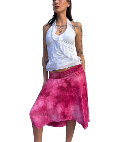 Metallic 2000s Tie Dye pixie Midi Skirt