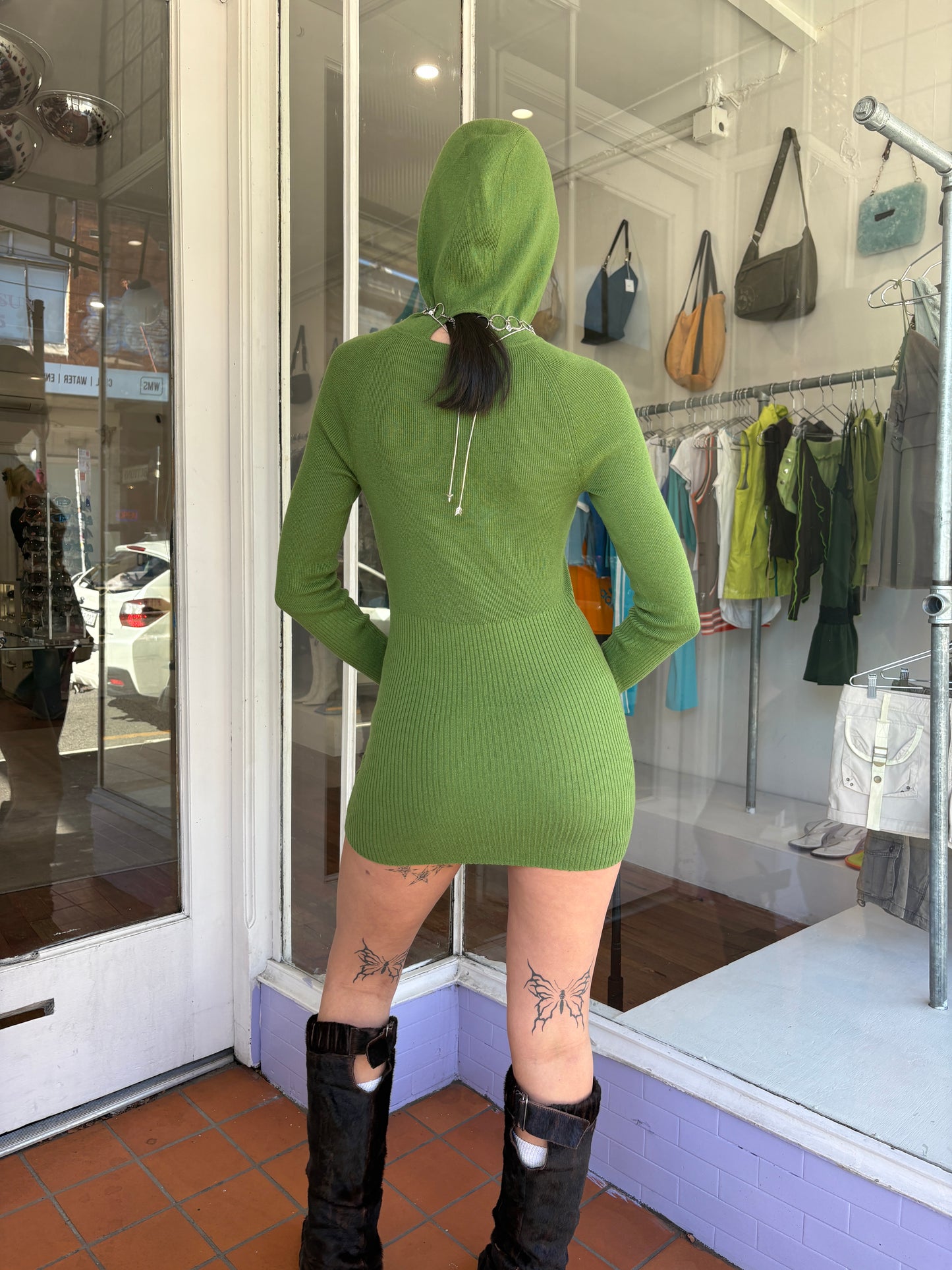 Hooded Skivvy - Pigment Green