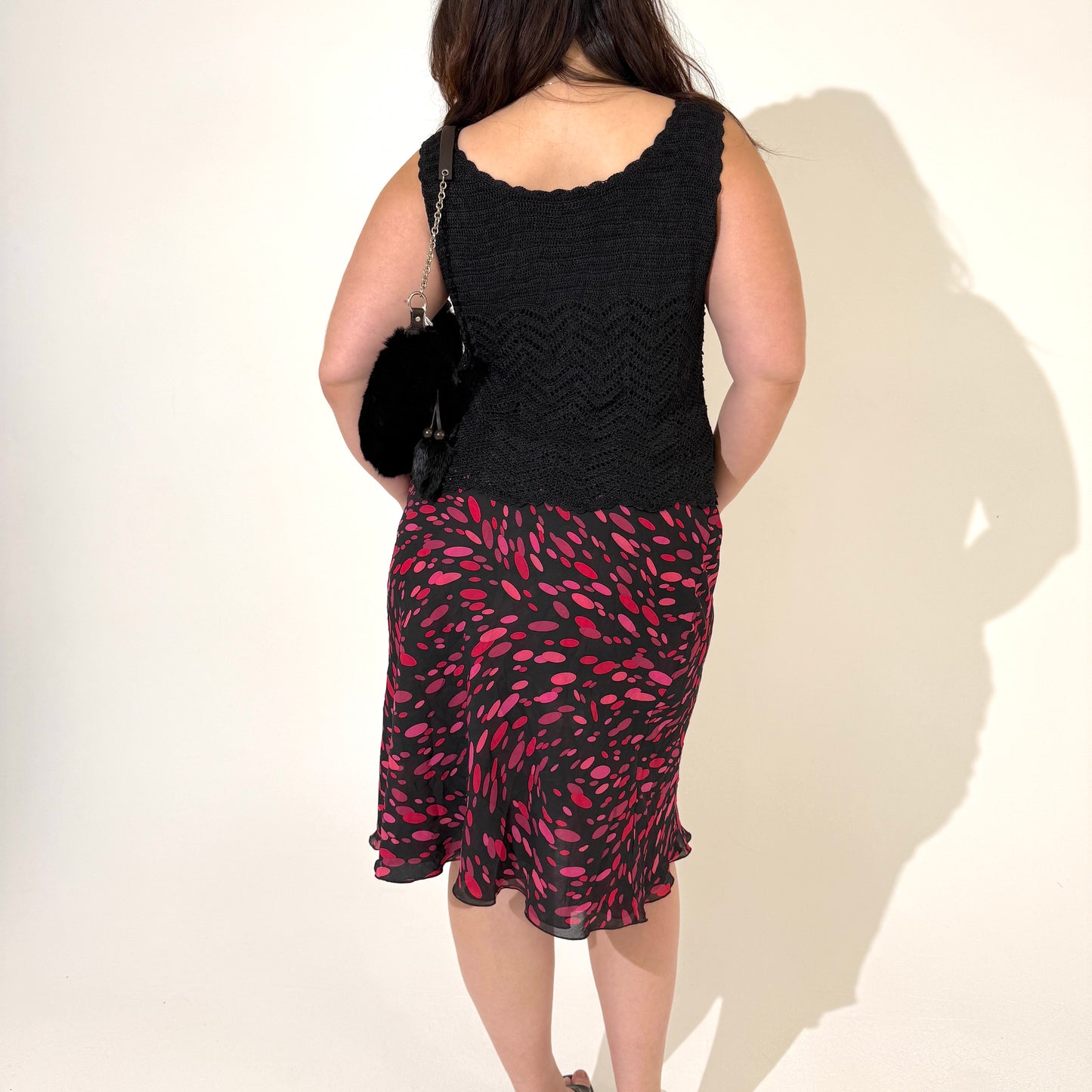 Reversible Rose Spot Midi Skirt