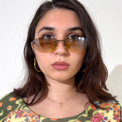 Y2K Khaki Frameless Sunglasses
