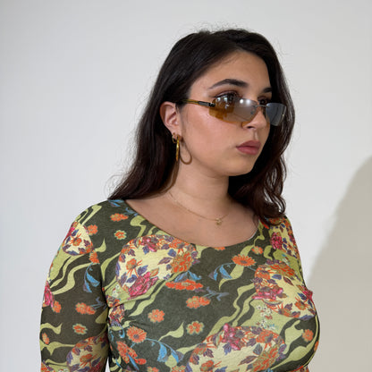Y2K Khaki Frameless Sunglasses