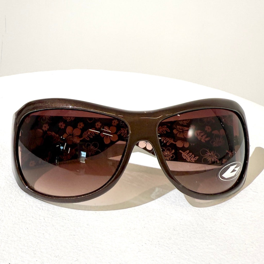 Brown Metallic Y2K Skater Sunglasses