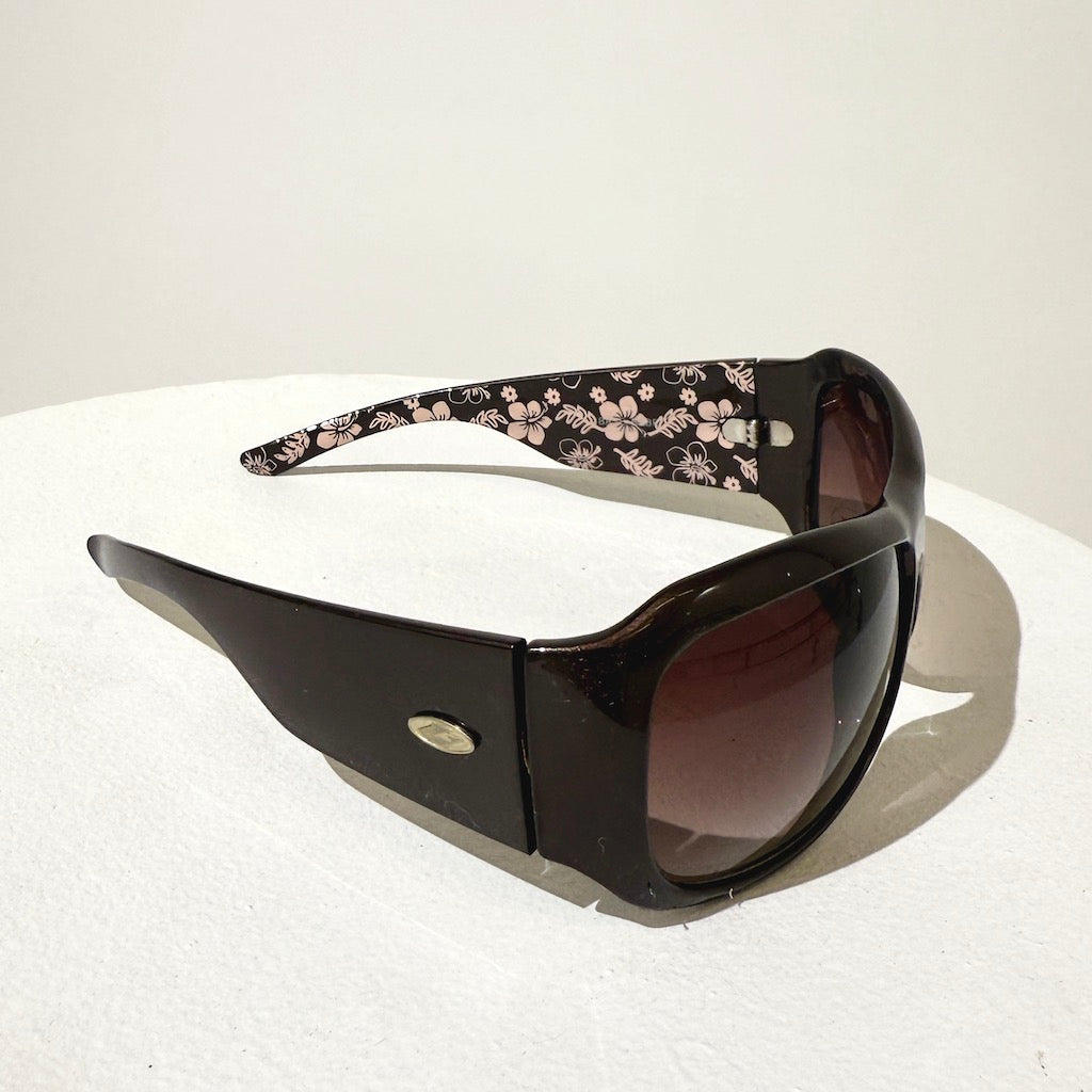 Brown Metallic Y2K Skater Sunglasses