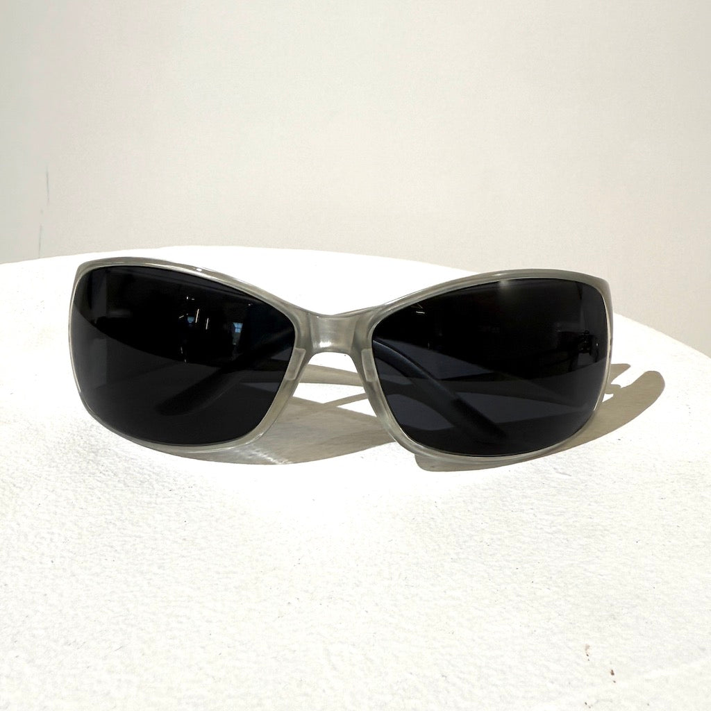 Silver Metallic Wrap Vintage 2000s Sunglasses