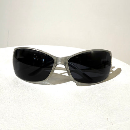 Silver Metallic Wrap Vintage 2000s Sunglasses