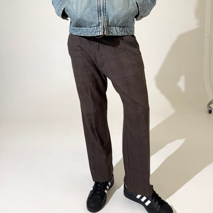 2000s Brown Plaid Pants