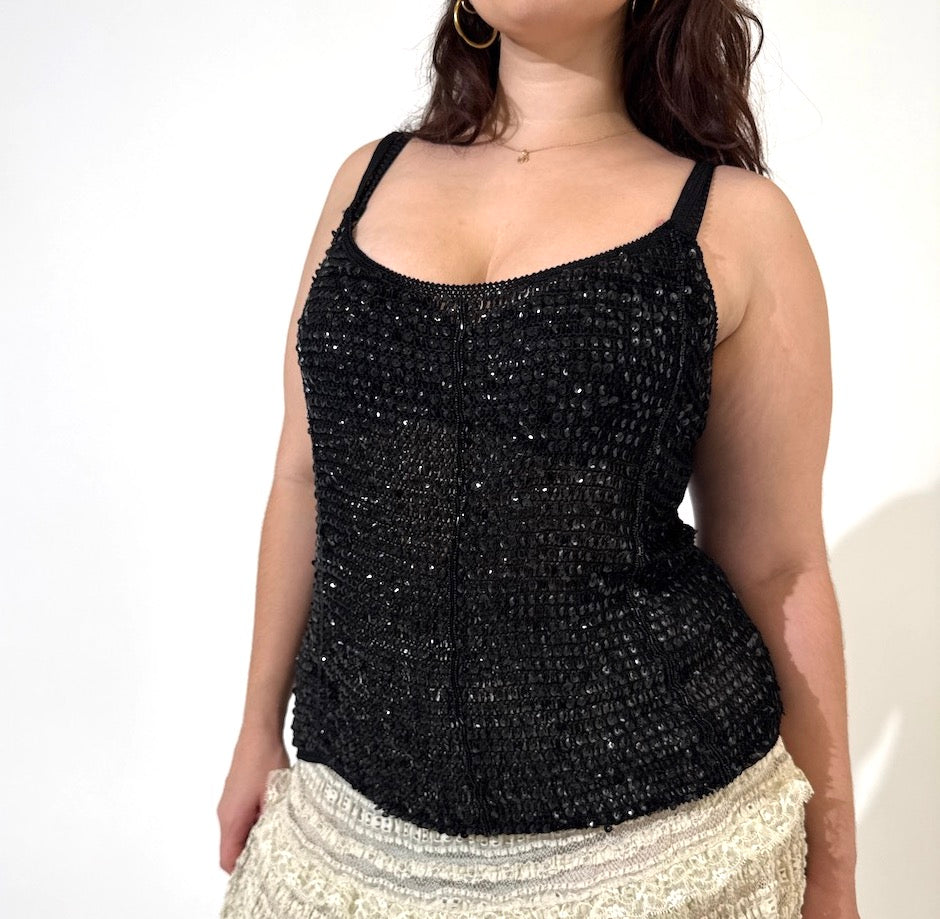 Essence Sequin Beaded Knit Singlet