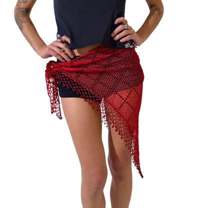 Crochet Beaded Scarf Top Cover up