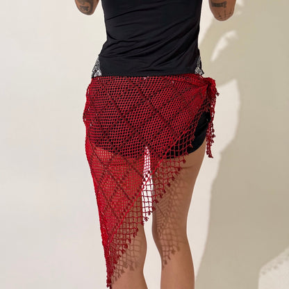 Crochet Beaded Scarf Top Cover up