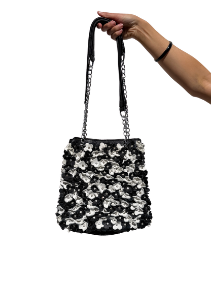 Leather Flower Bucket Bag
