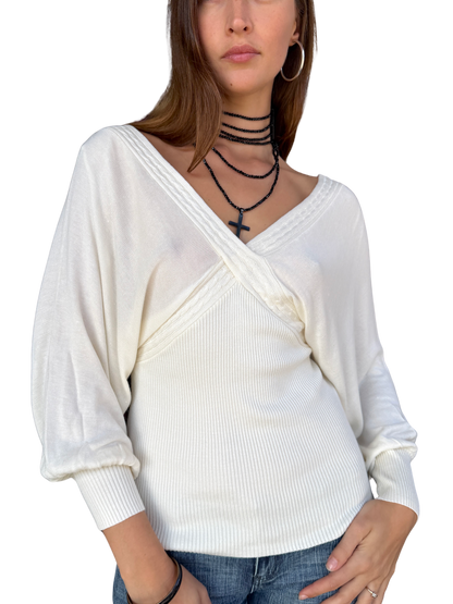 Ultra Chic Cream Batwing Knit