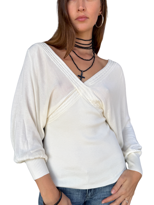Ultra Chic Cream Batwing Knit