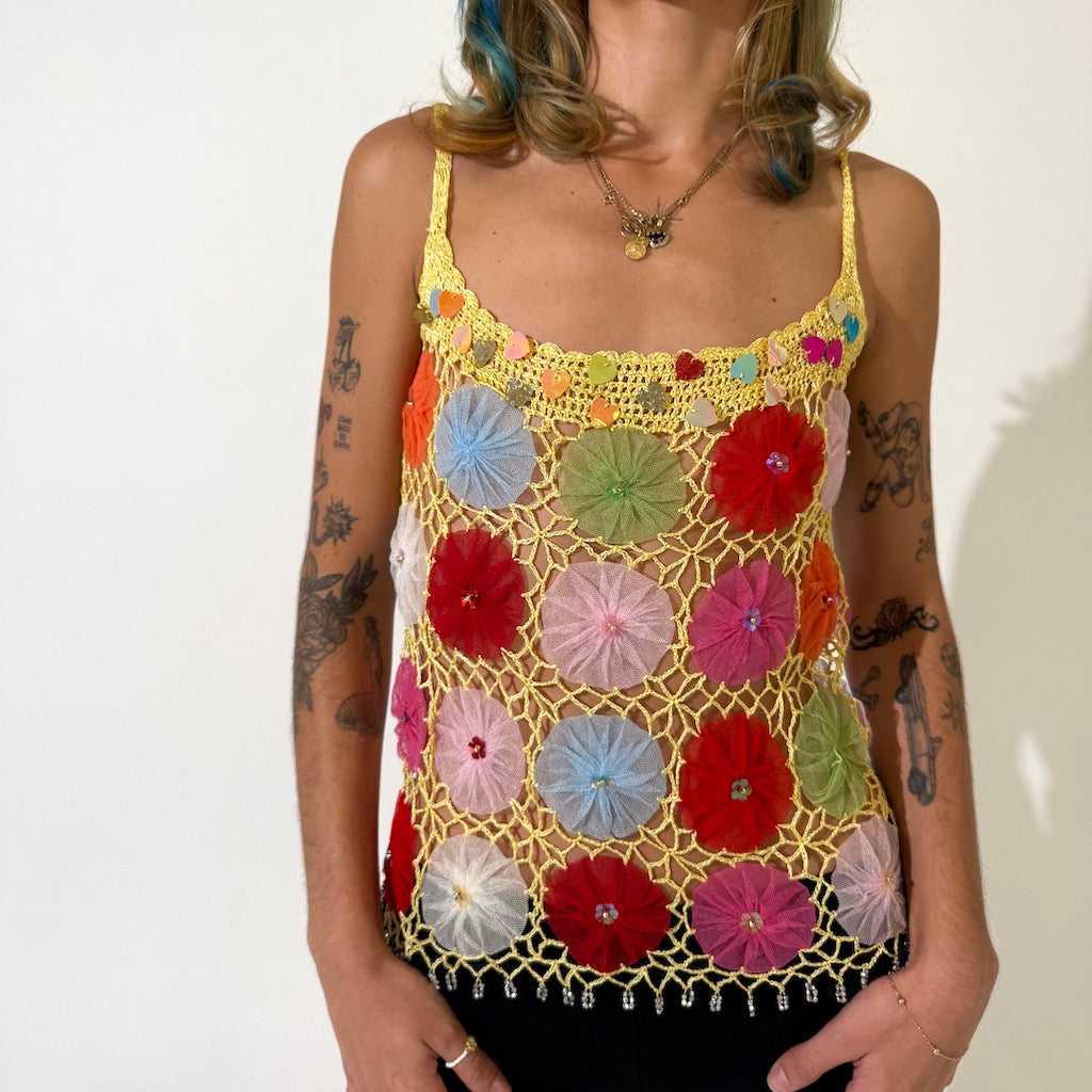 Rainbow Crochet 90s Cami