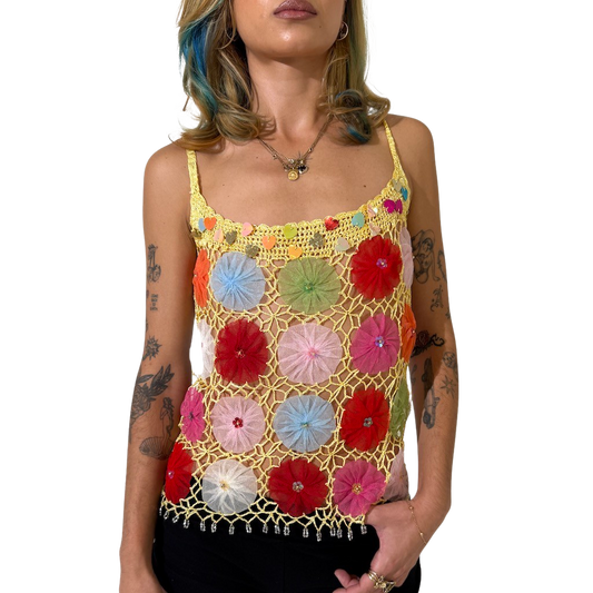 Rainbow Crochet 90s Cami