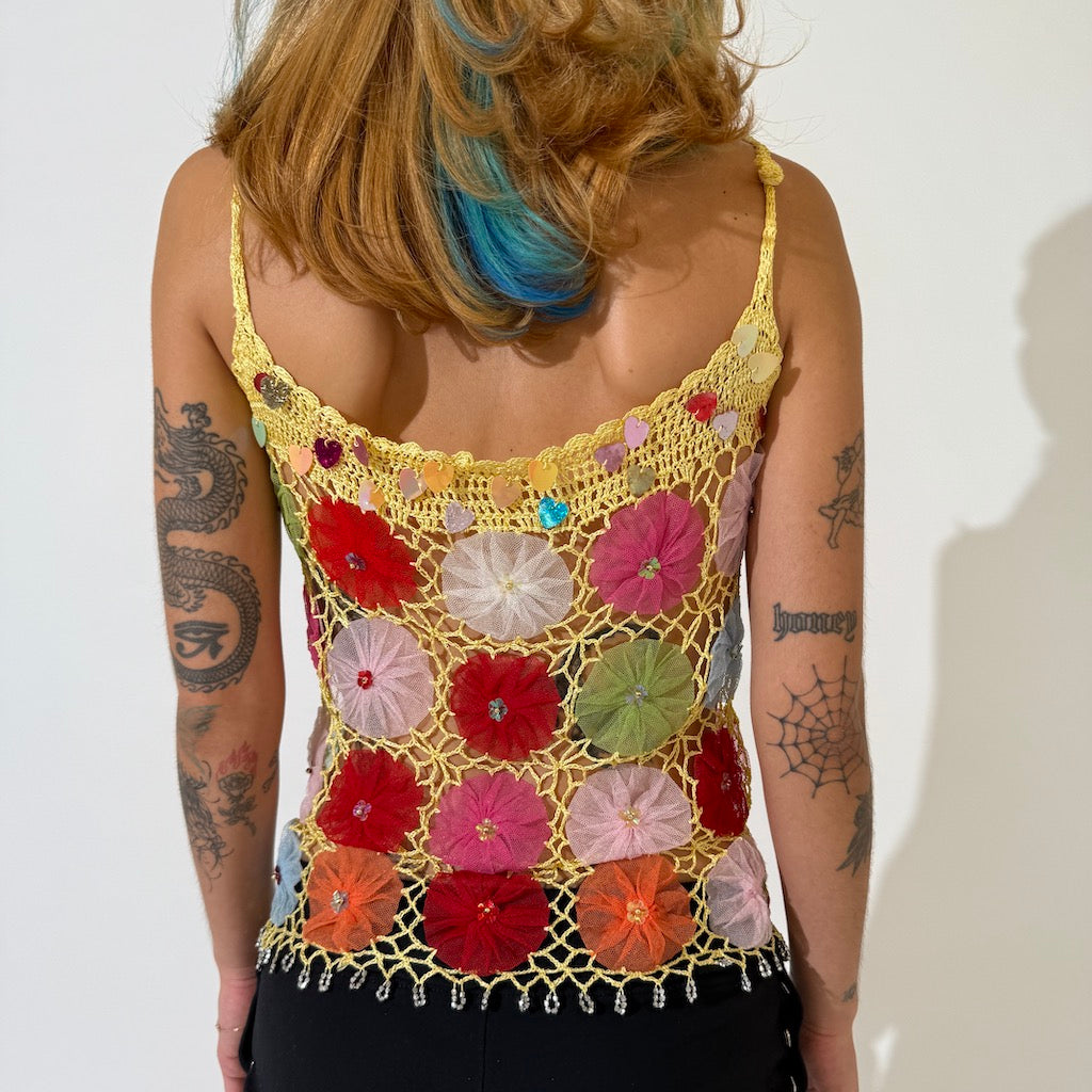 Rainbow Crochet 90s Cami