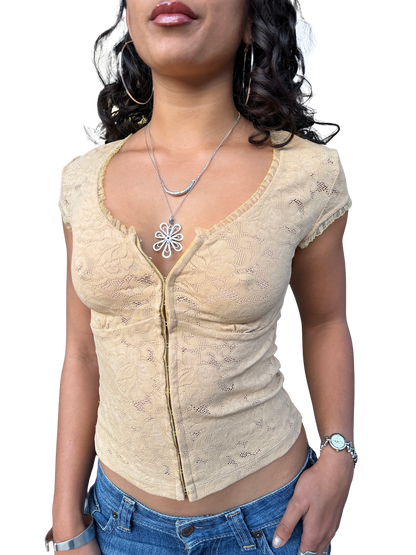 Romance Lace Top Latte