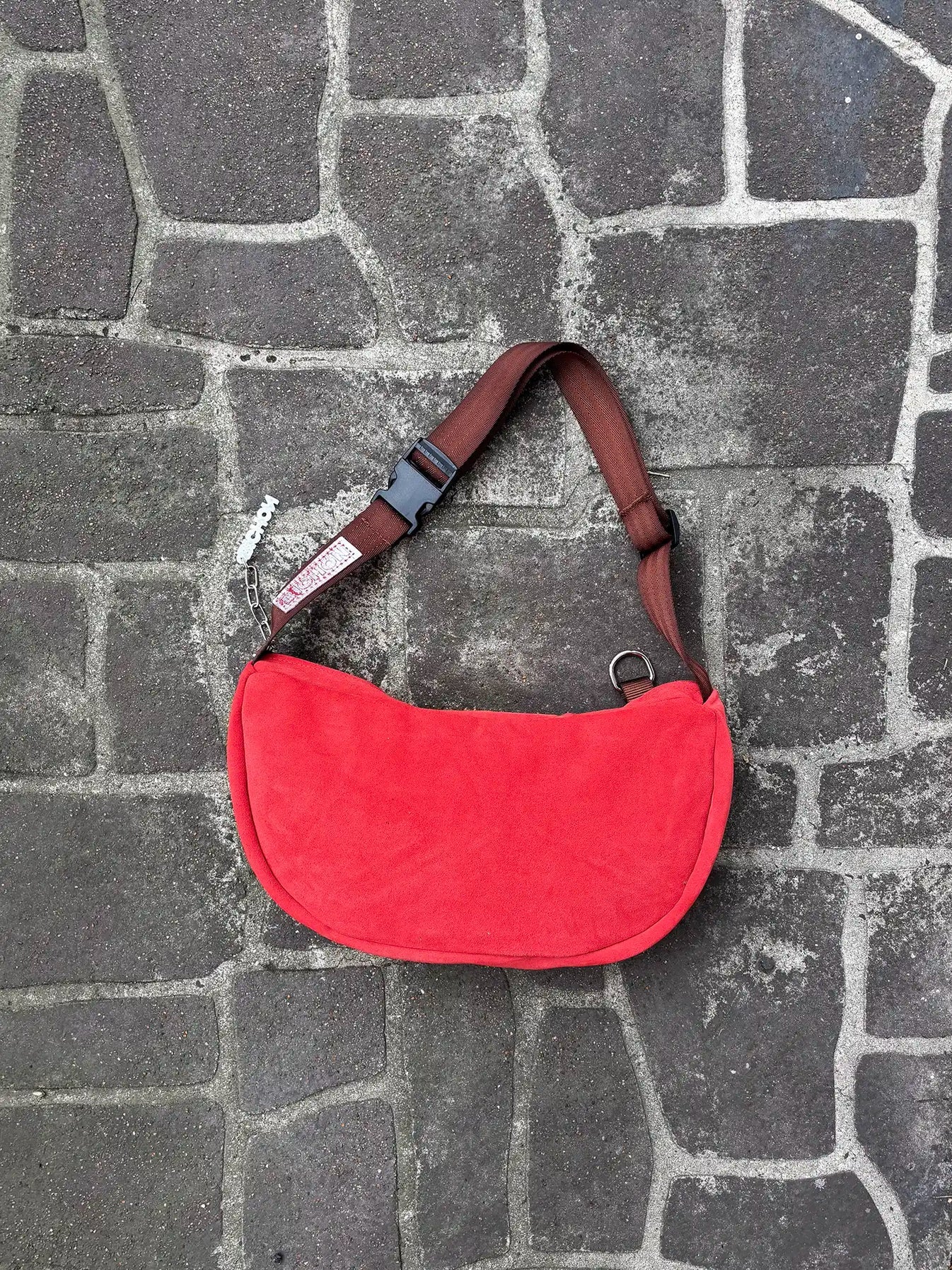 Everyday Suede Slouch Bag - Red