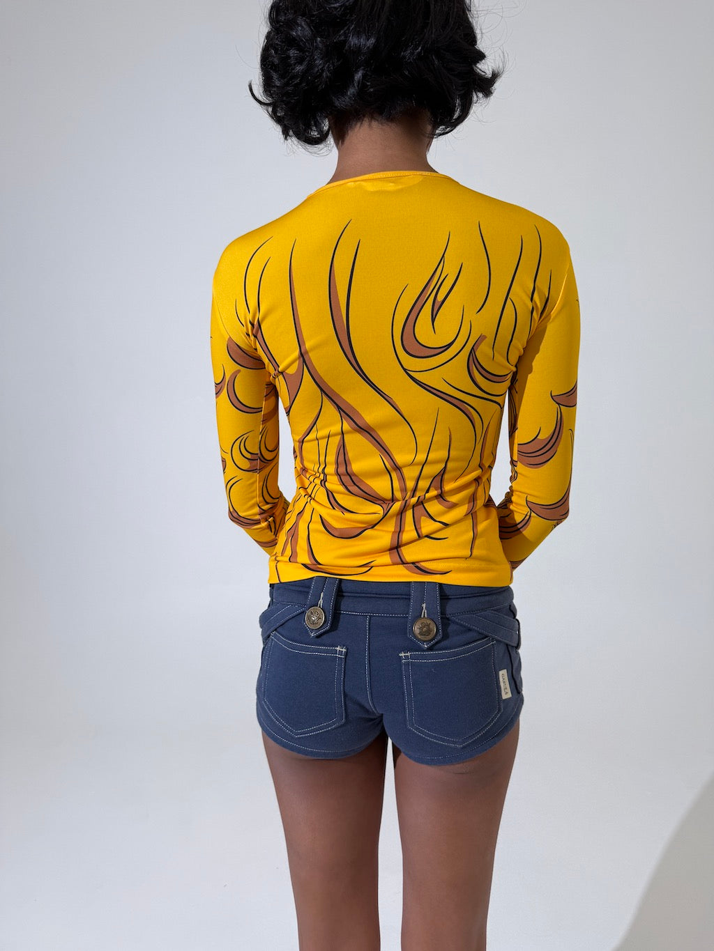 Pushbutton Yellow Goggles Girl Long Sleeve T-shrt